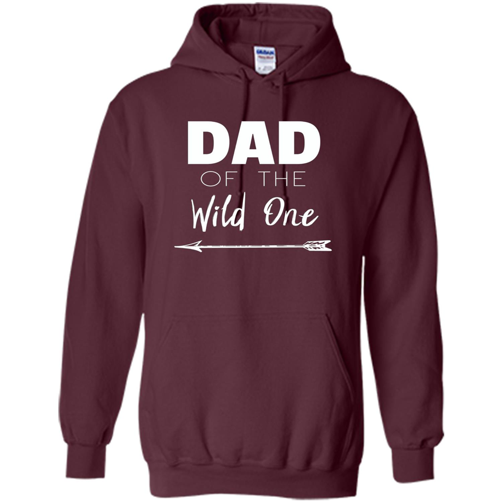 Dad and Kids T-shirt Dad Of The Wild One Father T-shirt Maroon