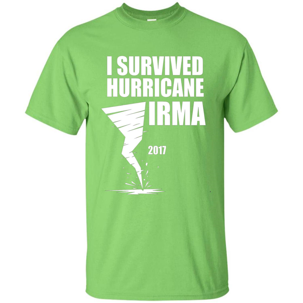 I Survived Hurricane Irma Graphic T-shirt Lime