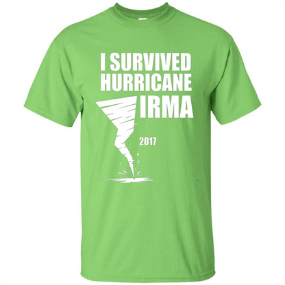 I Survived Hurricane Irma Graphic T-shirt Lime