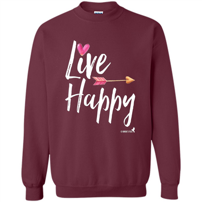 Inspirational Motivational Uplifting T-shirt Live Happy Maroon