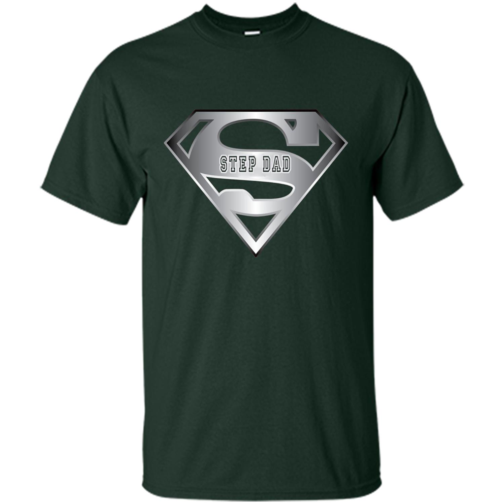 Fathers Day T-shirt Super Step Dad Forest Green