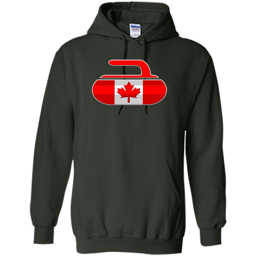 Canadian Curling Flag T-shirt Forest Green