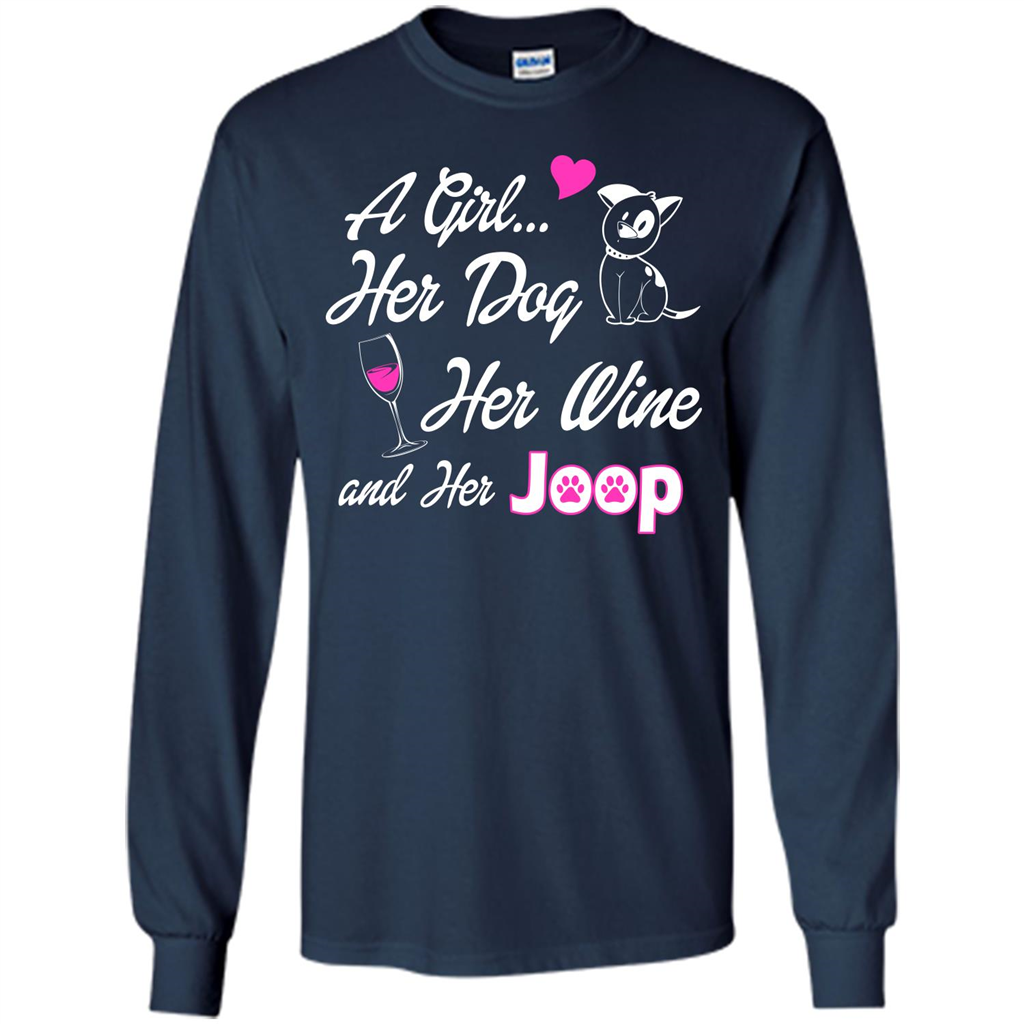 Dog T-shirt A Girl Her Dog Her Wine And Her Joop T-shirt Navy