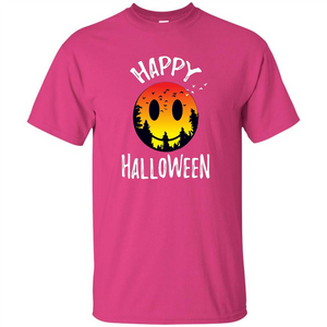 Cute Halloween T-shirt Spooky Camp Happy Face Emoji T-shirt