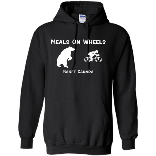 Funny Bear Chasing Bike Rider Meals On Wheels T-shirt Black