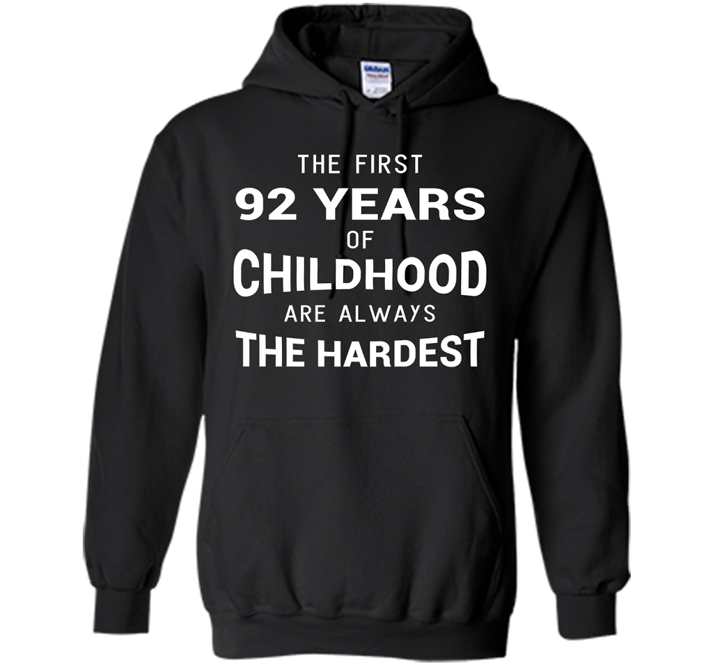 Funny 92nd Birthday Joke Gift 92 Years Old Novelty Gag Shirt cool shirt Black