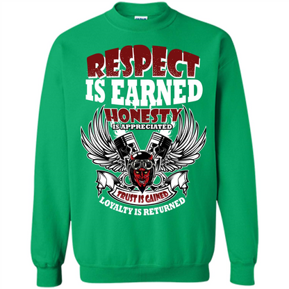 Motor T-shirt Trust Is Gained Loyalty Is Returned Irish Green