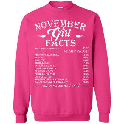November Girl Facts T-shirt Heliconia