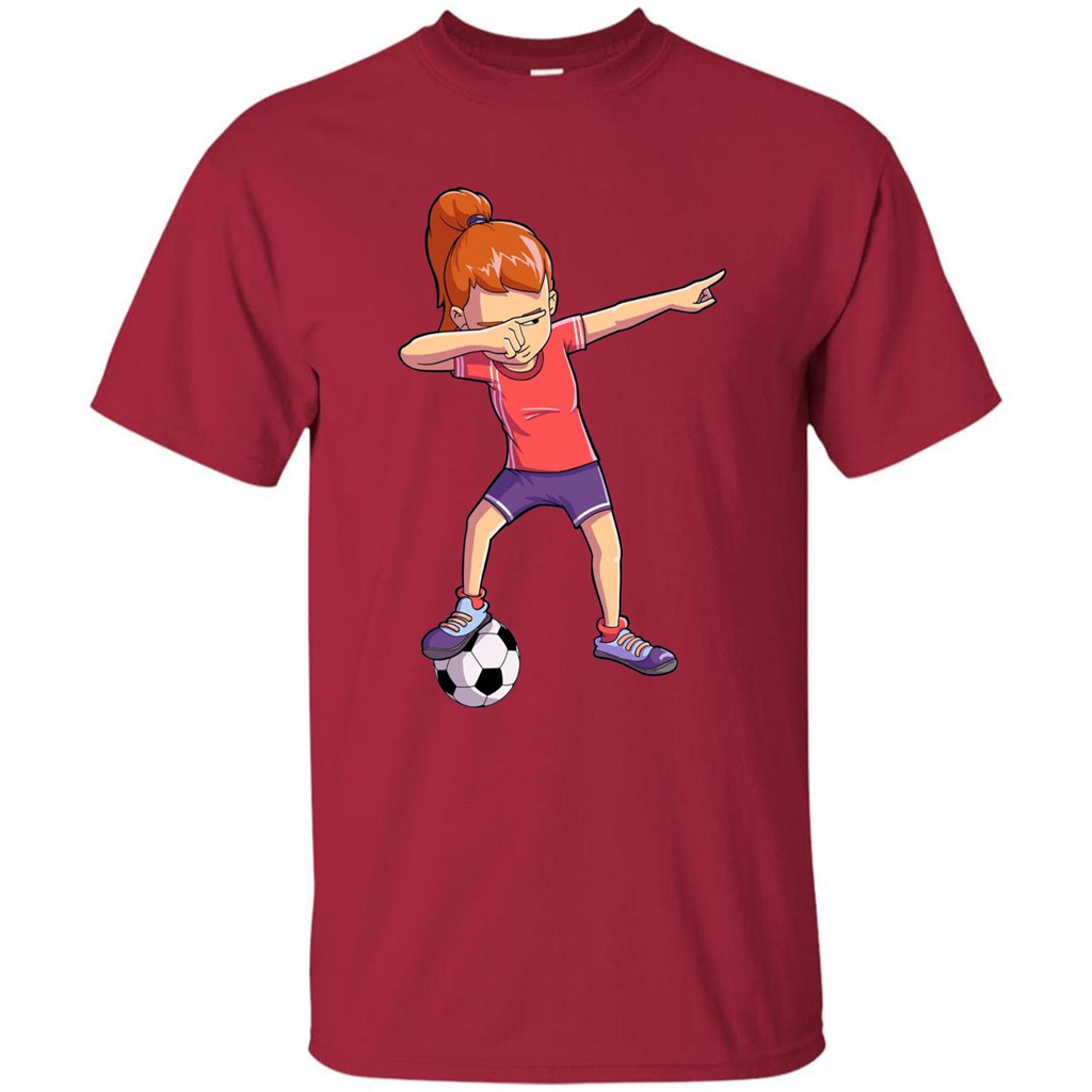 Dabbing Soccer Girl T-shirt Dab Dance T-shirt Cardinal