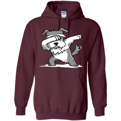 Schnauzer Cute Dabbing T-Shirt Funny Dab Dance Gift T-shirt Maroon