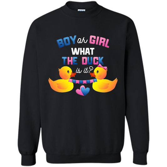 Boy Or Girl What The Duck Is It T-Shirt Gender Reveal Party T-Shirts Black
