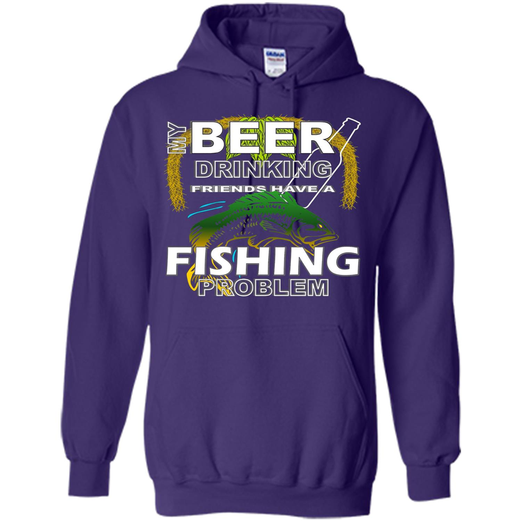 Beer Drinking Friends Have A Fishing Problem T-Shirt Purple