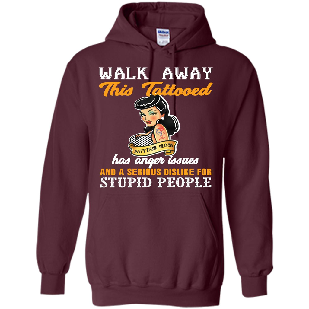 Autism Awareness T-shirt Walk Away This Tattooed Maroon