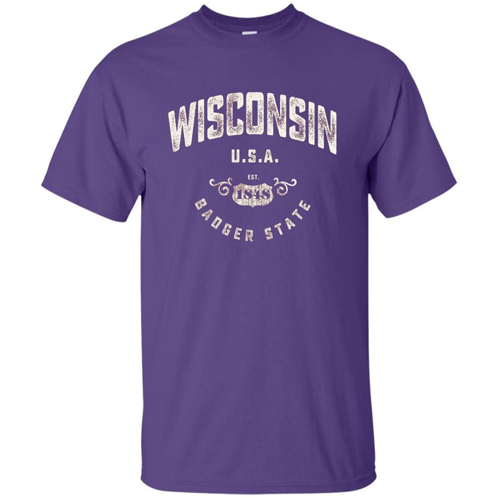 Wisconsin Badger State T-shirt Purple