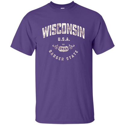 Wisconsin Badger State T-shirt Purple