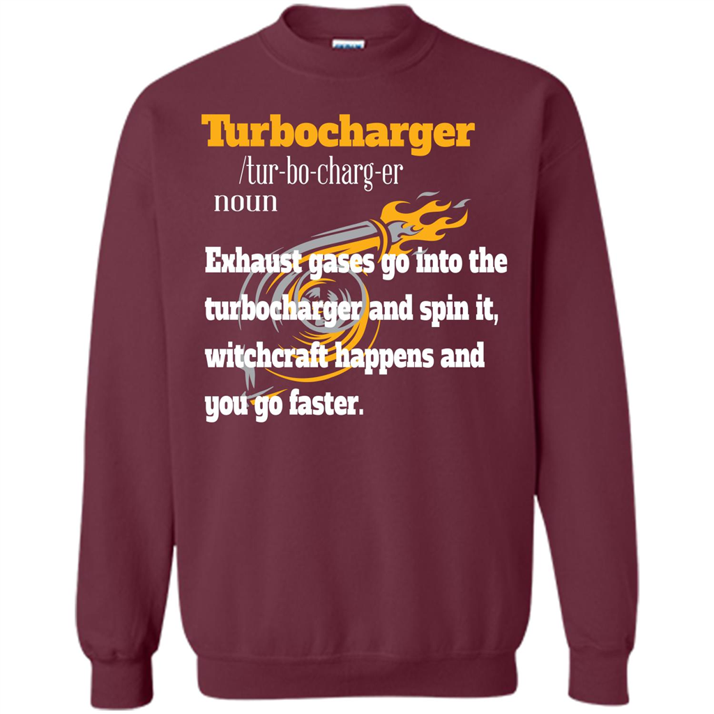 Car Lover T-shirt Turbocharger Exhaust Gases Go Into The Turbocharger Maroon