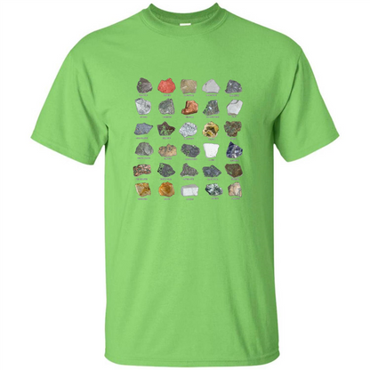 Ores and Minerals Gems and Crystals Rock Collecting T-shirt Lime