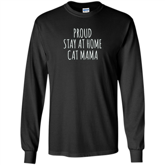 Cat Mama T-shirt Proud Stay At Home Black