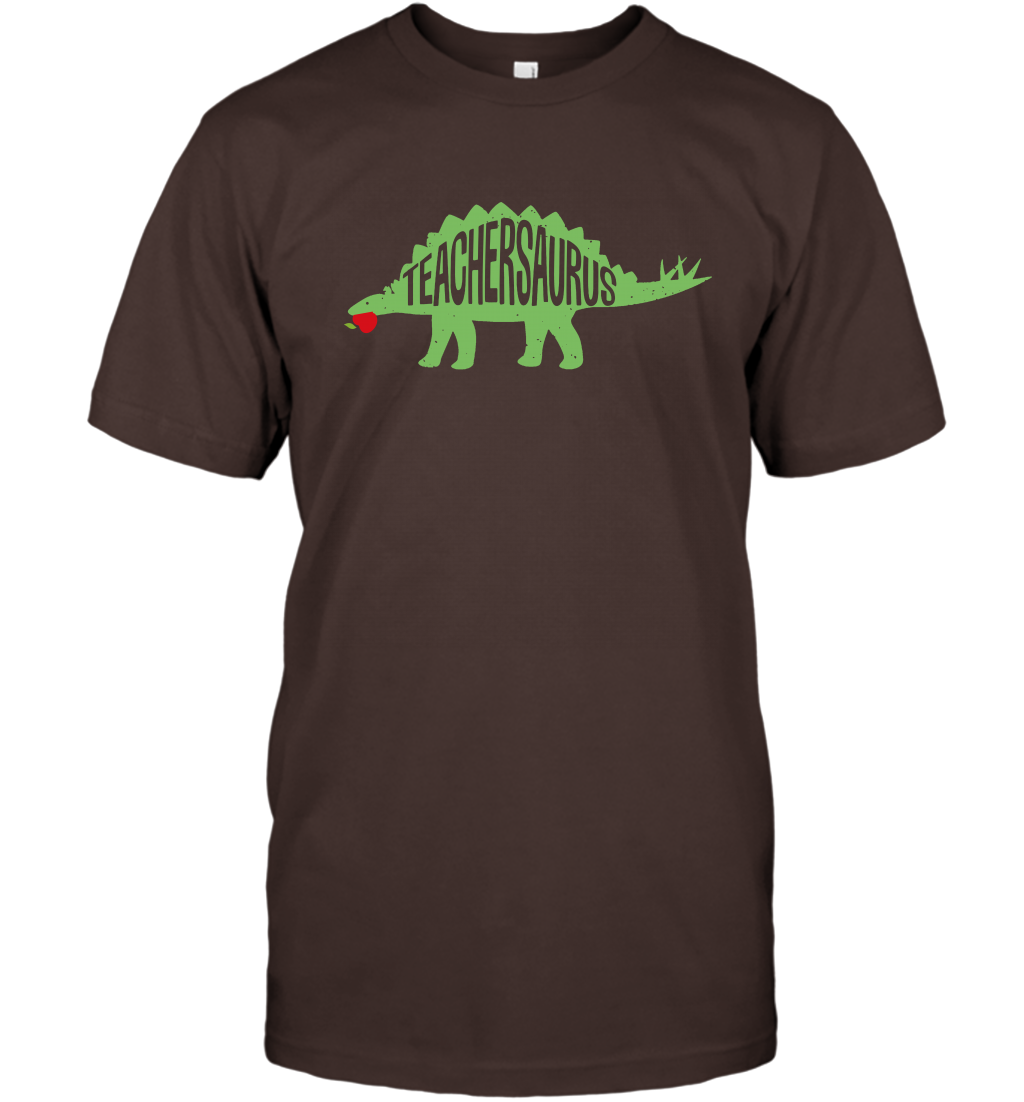 Teachersaurus Teacher Saurus Shirt T-Shirt T-Shirt Dark Chocolate
