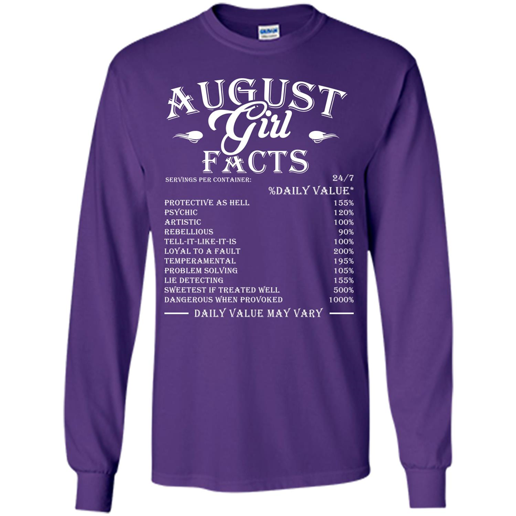 August Girl Facts T-shirt Purple
