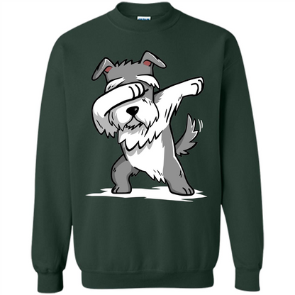 Schnauzer Cute Dabbing T-Shirt Funny Dab Dance Gift T-shirt Forest Green