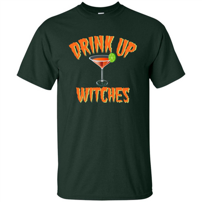 Halloween Drink Up Witches Martini Coctail T-Shirt Forest Green