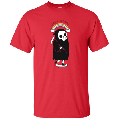 Grin Reaper Rainbow T-shirt Red