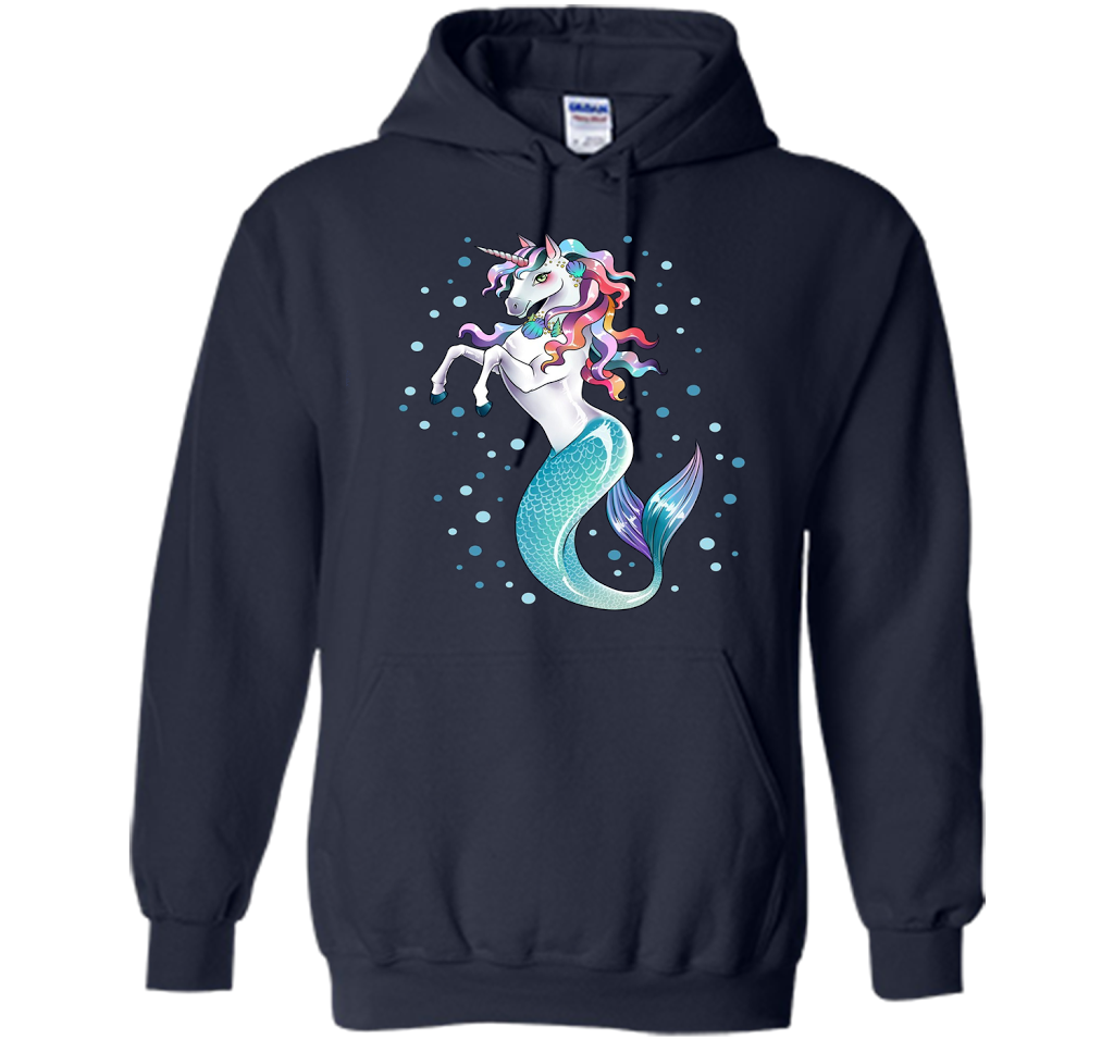 Unicorn Mermaid Mermicorn Cute T-shirt For Kids Navy