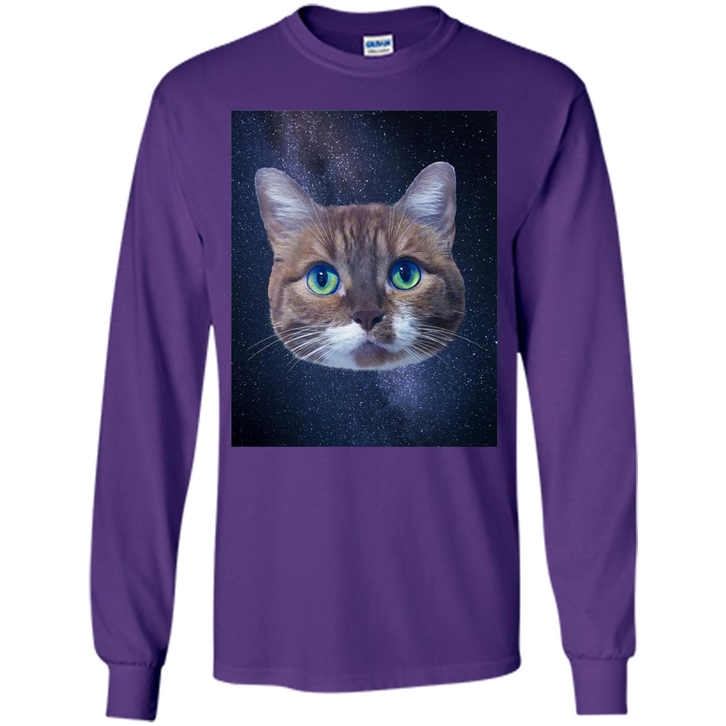 Galaxy Cat T-shirt Purple