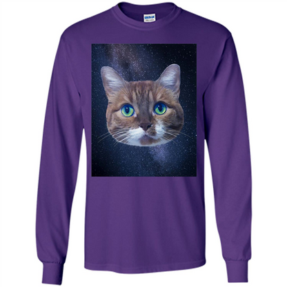 Galaxy Cat T-shirt Purple
