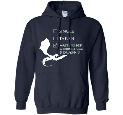 Game Of Thrones T-shirt Single Taken Waiting For A Blonde With Three Dragons Navy