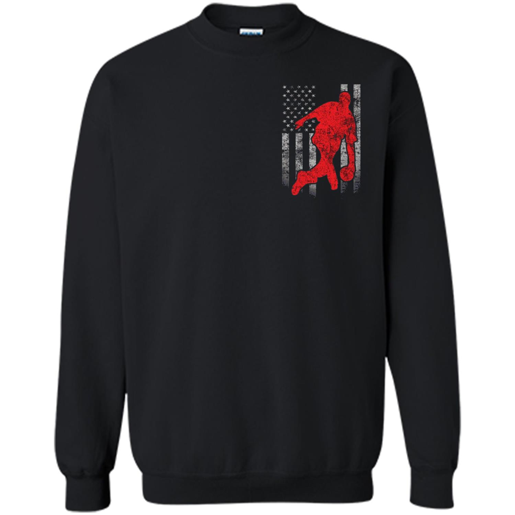 Bowling Man T-shirt - American Flag Bowling T-shirt Black