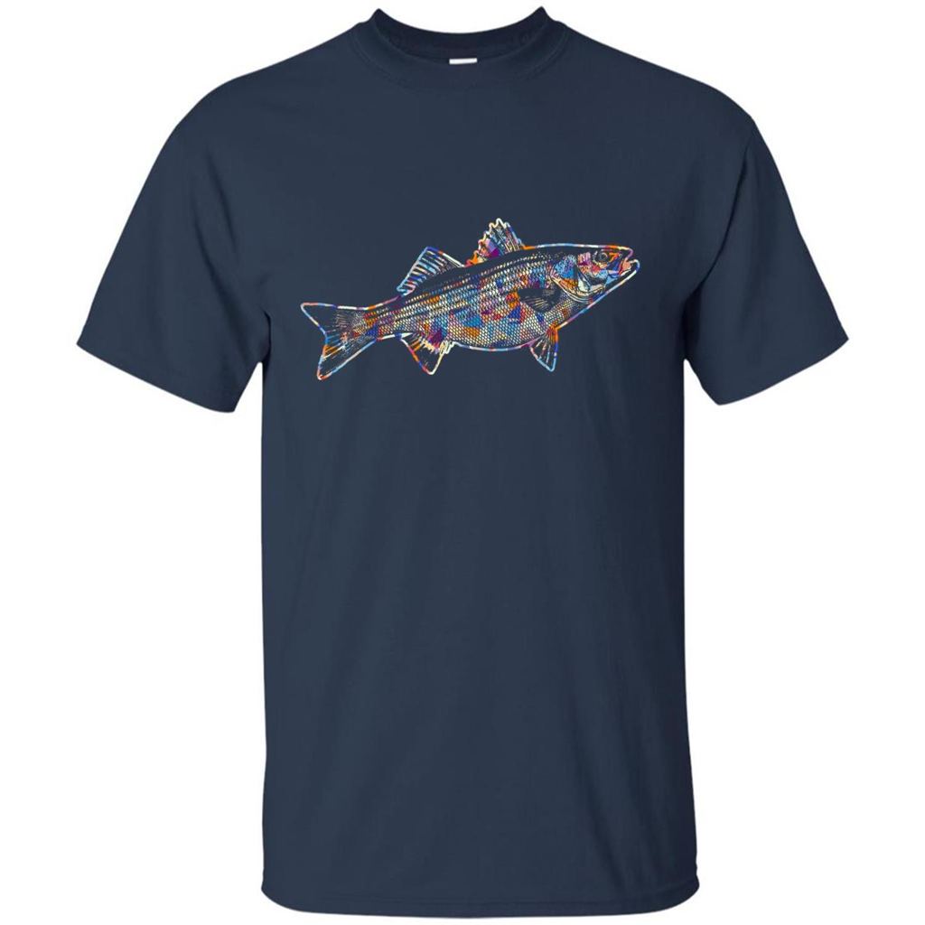 Striped Bass T-shirts - Love Striped Bass Colorful T shirts Navy