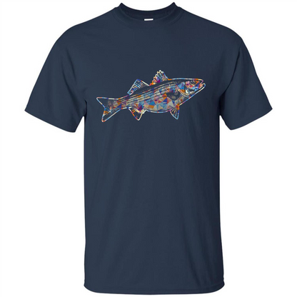 Striped Bass T-shirts - Love Striped Bass Colorful T shirts Navy