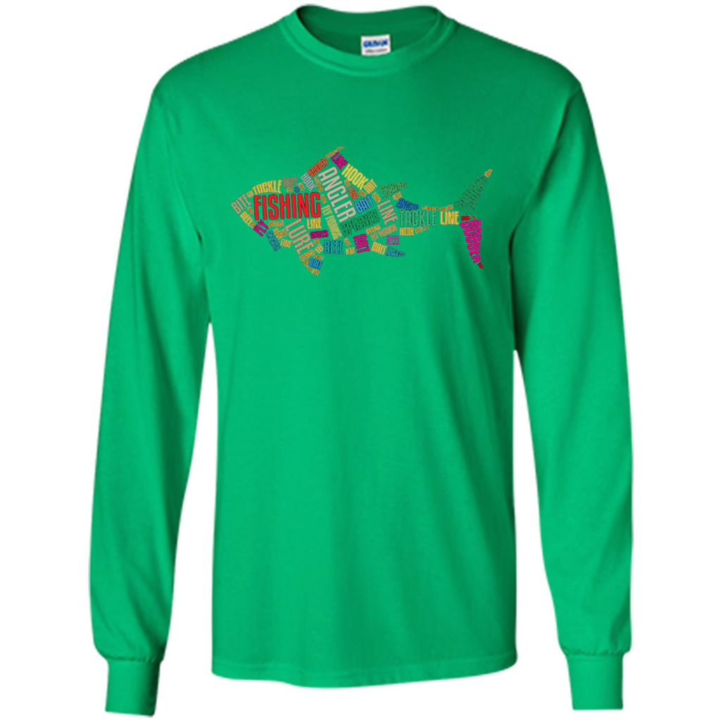 Fishing T-shirt Angler Lure Tackle Hook Reel Irish Green