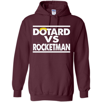 Funny American President T-shirt Dotard Vs Rocketman T-shirt Maroon