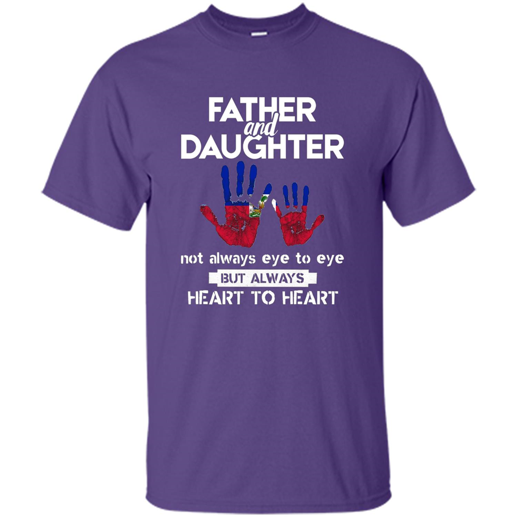 Father And Daughter Father's Day T-shirt Heart To Heart Purple