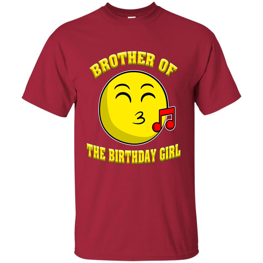 Brother Of The Birthday Girl Emoji T-shirt Cardinal