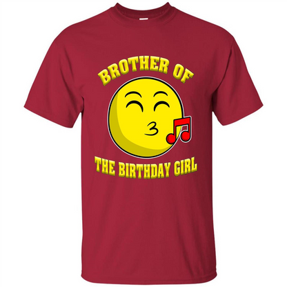 Brother Of The Birthday Girl Emoji T-shirt Cardinal