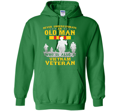 Mens Never Underestimate an OLD MAN Vietnam Veteran - Gift Tee cool shirt Irish Green