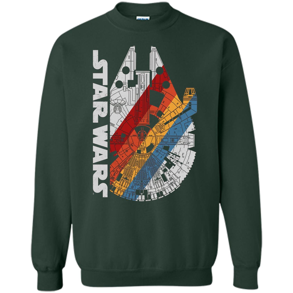 Movie T-shirt The Millennium Falcon Wears Retro Stripes T-shirt Forest Green