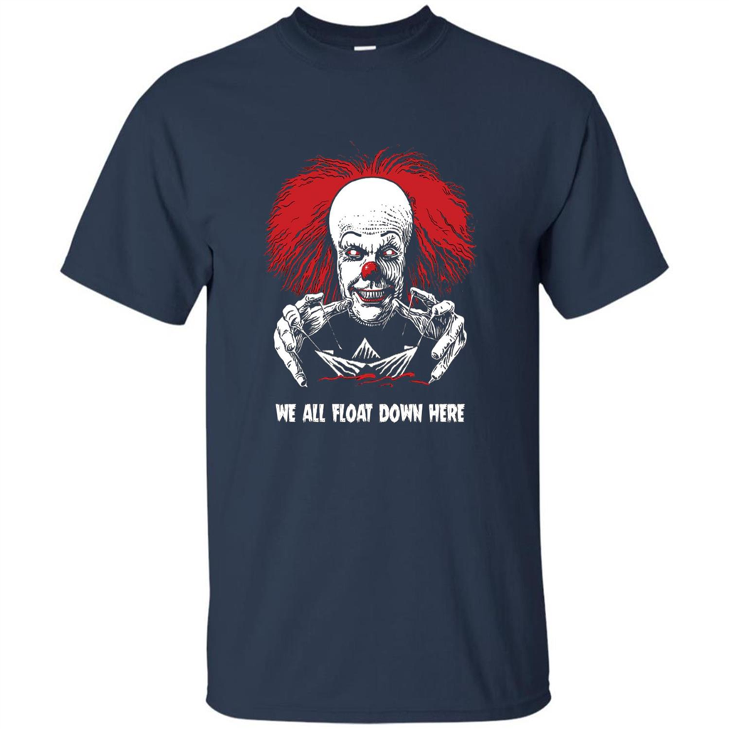 Red Balloon We All Float Down Here T-shirt Horror Halloween T-shirt Navy