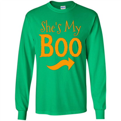She's My Boo - Halloween Couples T-shirts For Him and Her Irish Green