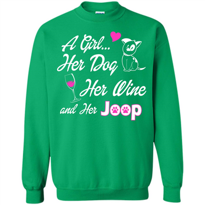 Dog T-shirt A Girl Her Dog Her Wine And Her Joop T-shirt Irish Green