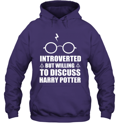 Introverted But Willing To Discuss Harry Potter Hoodie Hoodie Purple