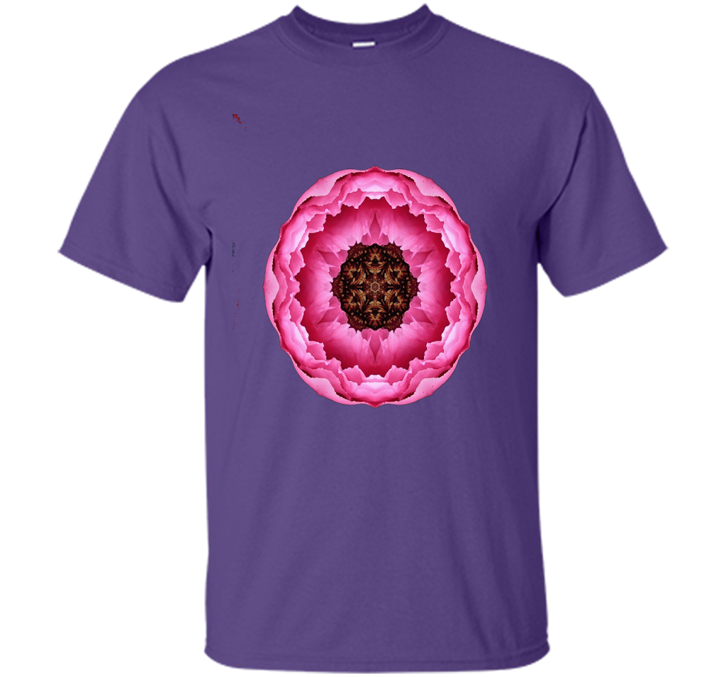 Joy Flower Mandala T-shirt With Inspirational Quotation Purple