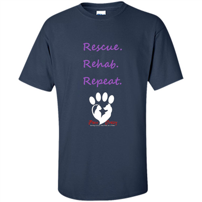 Rescue Rehab Repeat T-shirt Navy