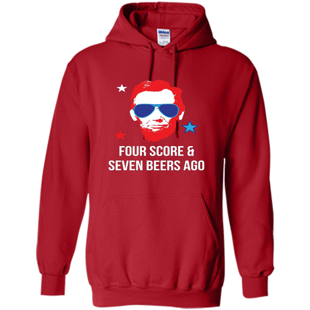Independen Day T-shirt Funny 4th of July - Four Score And Seven Beers Ago Red