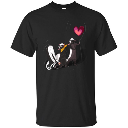 Happy Skunk Famiily T-shirt Black
