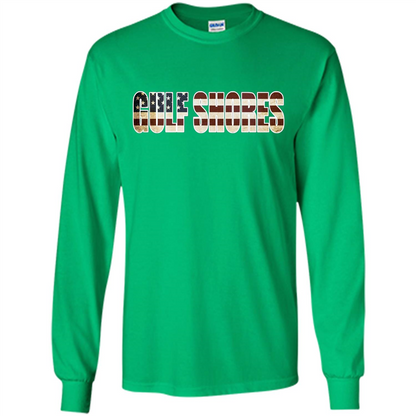 American T-shirt Straight Outta Gulf Shores US Flag Patriotic T-shirt Irish Green